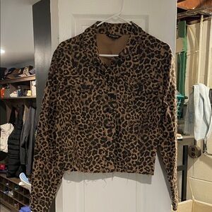Express Animal Print Jean Jacket